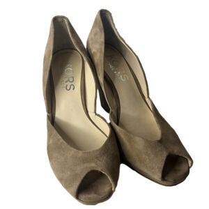 MICHAEL Kors Peep Toe Suede Wedges Size 9